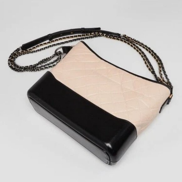Chanel Beige/Black Quilted Leather Medium Gabrielle Hobo Bag - Picture 3 of 11